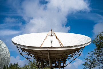 Radiotelescope antenna in maintenance during the day