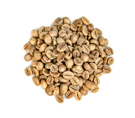 Coffee beans raw isolated on white background