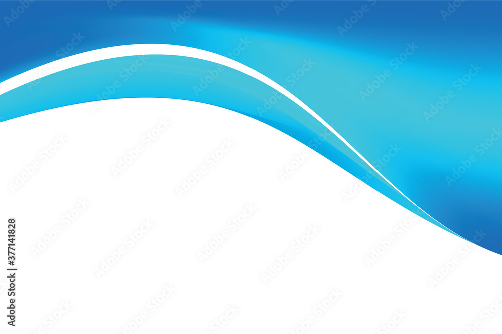 Poster abstract smooth fresh blue wavy background design template vector, blurry blue mesh gradient backgro