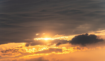 Sunset sky over Trebevic Mountain