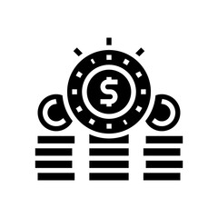 watchstop investment income glyph icon vector. watchstop investment income sign. isolated contour symbol black illustration