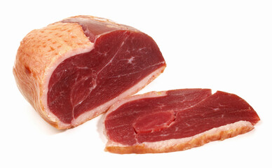Goose Breast Ham Isolated on white Background