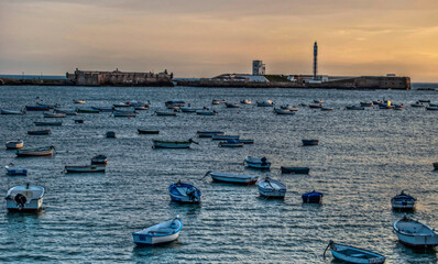 Boats in La Caleta / Barcas en la Caleta , Cadiz.