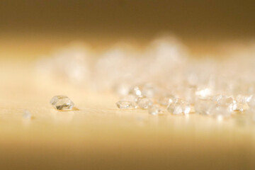 Macro photo of sugar, extreme close up of sugar grains