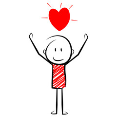 world heart day series.cartoon stickman vector illustration.