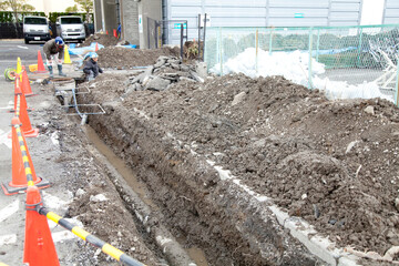 地震被害の復旧工事