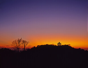 Yangmingshan park sunset