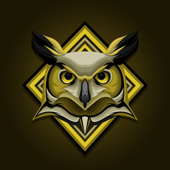 Logo mascot owl art vector, Animal emblem.
