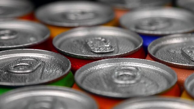 aluminum cans are many different. Rotation video