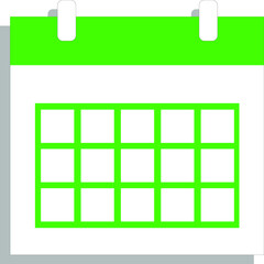 Calendar in green color vector