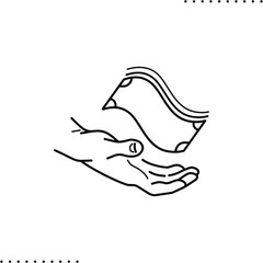 donate, request gesture vector icon in outlines