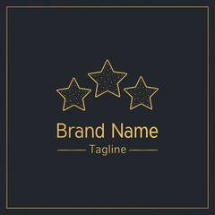 Obraz premium Three stars golden outline logo design template