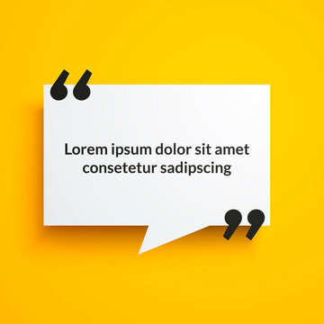 Vector Illustration Modern Speech Bubbel Field With Quotes For Your Text.