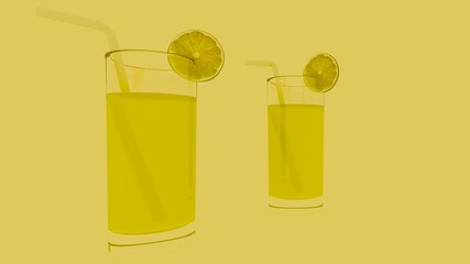 glass of lemonade with lemon