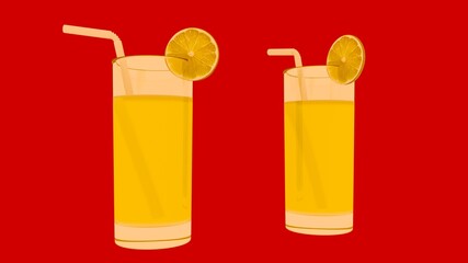 glass of juice and lemon