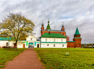 Fototapeta premium Nikolsky Monastery in Staraya Ladoga on the banks of the Volkhov River.