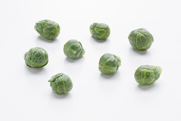 brussells sprouts isolated on white background