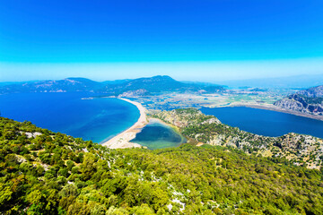 Iztuzu Beach view from hill in Dalyan Village of Mugla Province