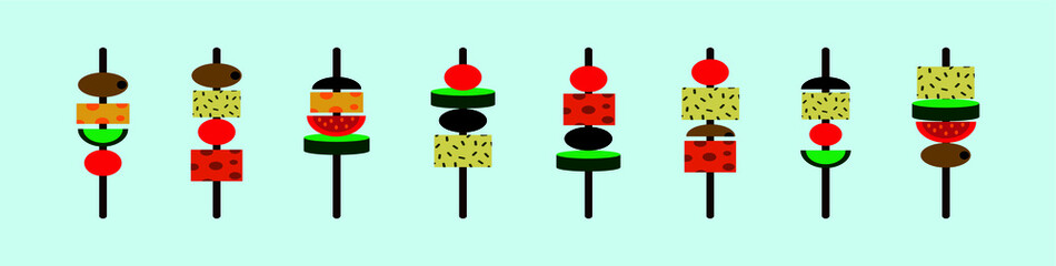 set of appetizer cartoon icon design template with various models. vector illustration