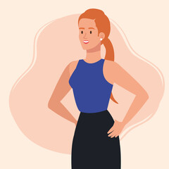 elegant executive businesswoman avatar character vector illustration design