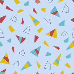 Colourful shapes vector seamless pattern background.