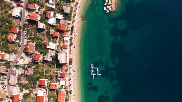Aerial view of coastal city of Igrane during the summer, Croatia.