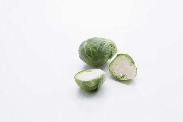 brussells sprouts isolated on white background