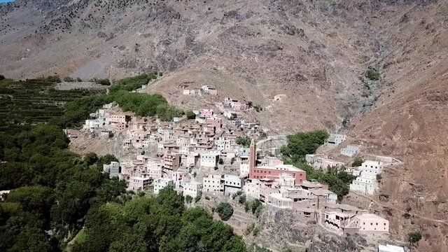 Aerial View of Imlil Town , morocco 