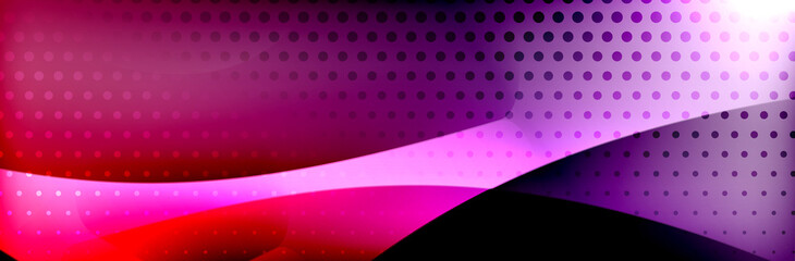 Fluid gradient neon color waves, vector abstract background