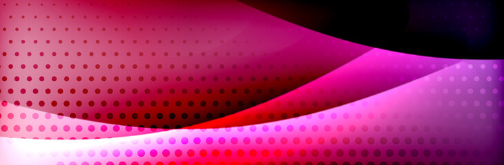 Fluid gradient neon color waves, vector abstract background