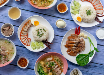 Thai Food Mixes of Rice Dishes and Noodles 