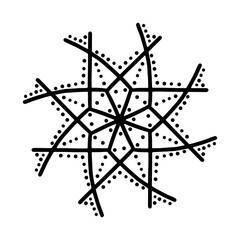 Hand drawn snowflake icon. Isolated on white background.