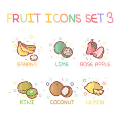 Fruit Icon Set.
Pastel color and cute