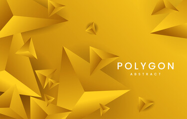 Abstract Triangle yellow background, Abstract composition of yellow triangular pyramids. Abstract 3D vector illustration . Creative geometric background. Yellow three-dimensional triangular pyramids.