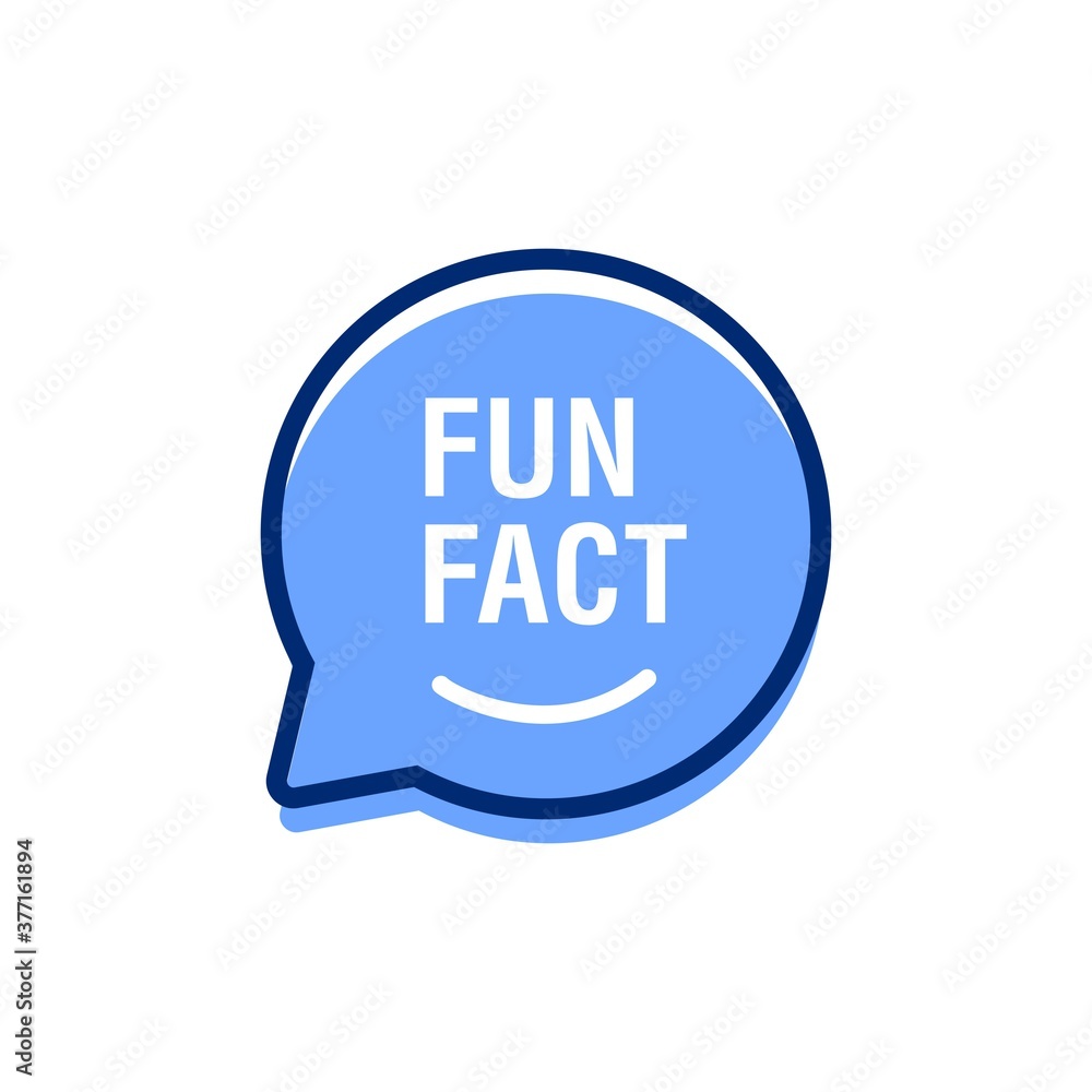 Fototapete fun fact line blue bubble chat vector. flat stroke style modern graphic art linear design isolated o