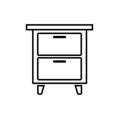 Bedside table icon in flat design. Vector illustration. Flat design
