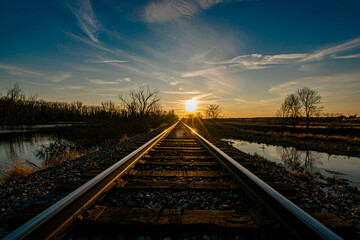 Fototapeta premium Railroad tracks in the country 