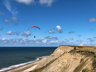 paragliding on the beach