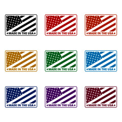 Made in USA icon, color set
