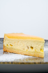 Plate with pumpkin cheese cake