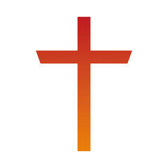 orange Christian and catholic cross silhouette vector design