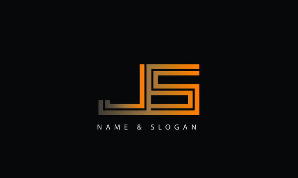 JS, SJ, J, S abstract letters logo monogram