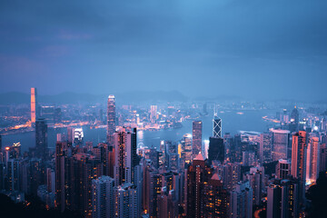 Fototapeta na wymiar Hong kong from the Victoria peak