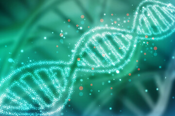 2d render of dna structure, abstract background
