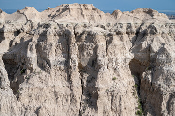 Fototapeta na wymiar Close up view of rock formations in Badlands National Park South Dakota