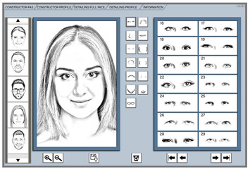 Facial composite software for reconstructing suspected person's face