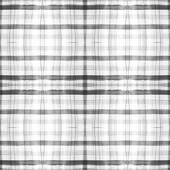 Black and Gray Scottish Check. Watercolor Picnic 