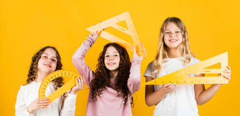 School friendship. Group studying. Teamwork and help. Developing cognitive skills. Study together....