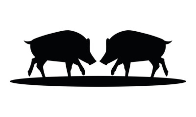 wild pigs animals nature silhouettes