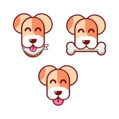 Cute dog logo icon set. it's good for Pet logo, Pet shop, veterinary, or dog lover logo.